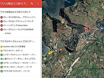 ワナカ湖周辺マス釣り日本語マップ